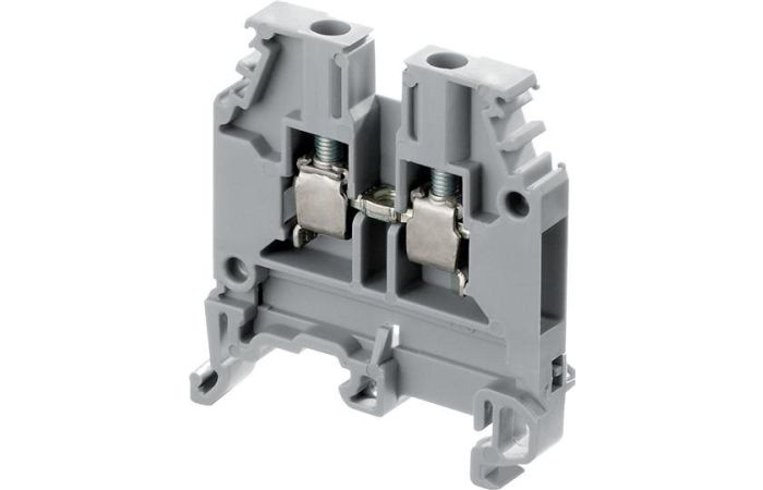 Gnybtas 4mm2 6mm 2 laidams pilkas ant DIN bėgelio varžtiniai kontaktai M4/6 - ENTRELEC