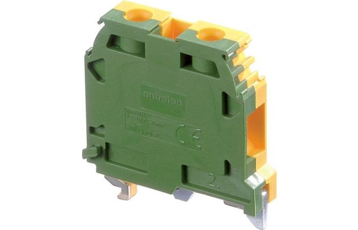 Gnybtas 10mm2 10mm 2 laidams geltonai žalias ant DIN bėgelio varžtiniai kontaktai M10/10.P - ENTRELEC