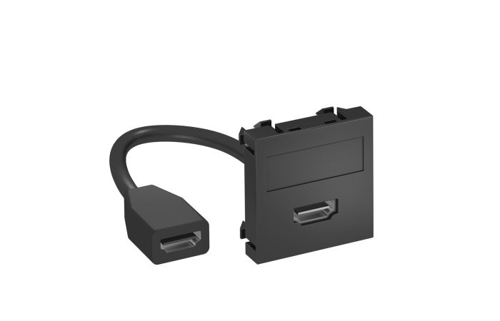 Lizdas HDMI kanalui plokščias Rapid 45 juodai pilkos matinės spalvos MTG-HD F SWGR1 - OBO BETTERMANN