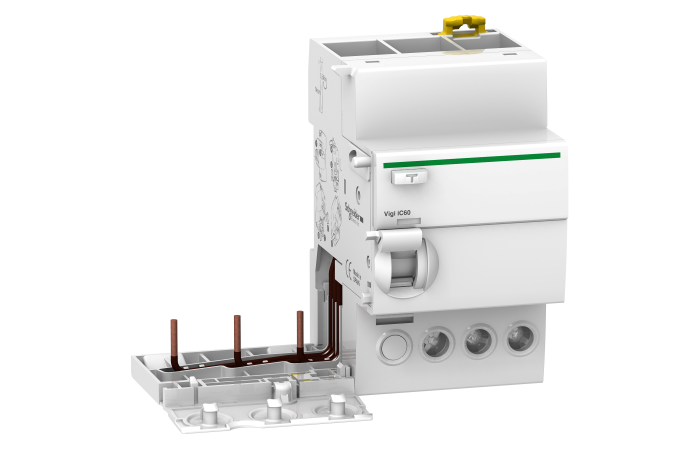 Relė srovės nuotėkio RCCB 3P 25A 30mA su šynele automatui SI-tipas Vigi iC60 Acti9 - SCHNEIDER ELECTRIC