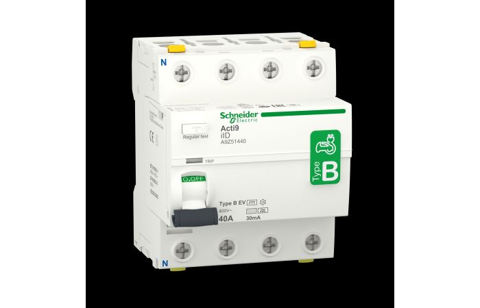 Relė srovės nuotėkio RCCB 4P 40A 30mA B-EV tipas iID Acti9 - SCHNEIDER ELECTRIC