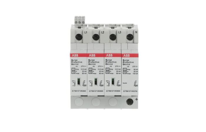 Apsauga viršįtampių 3P+N B+C 12.5kA 1+2 tipo OVR T1-T2 3N 12.5-275s P TS QS - ABB