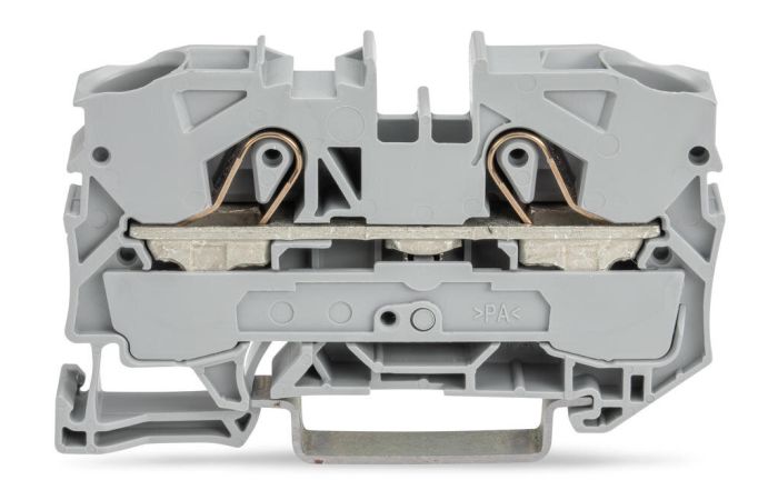 Gnybtas 10mm2 10mm 2 laidams pilkas ant DIN bėgelio Push-in CAGE CLAMP kontaktai - WAGO