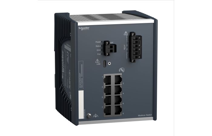 Modicon PoE Managed Sw h 8TX-Ext Temp, MCSESP083F23G0T, PROCES.AUTOMAT.CONTROL, NETWORKS_FIELDBUS, ETHERNET INFRASTRUCTUR - SCHNEIDER ELECTRIC (pavadinimas tikslinamas)