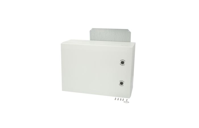 Spinta v/t [500x700x300] IP66 plastikinė su montažine plokšte tuščia 2 užraktų pilkos spalvos ARCA 507030 - FIBOX