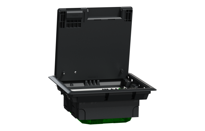 Dėžutė grindinė su dangčiu 4 vietų IP24 plastikinė 70x200x200mm Unica - SCHNEIDER ELECTRIC
