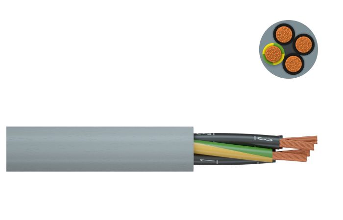 Kabelis lankstus YSLY-JZ 600 5x4mm2 0.6/1kV juodas Eca klasė [matuojamas] - ADMETOS