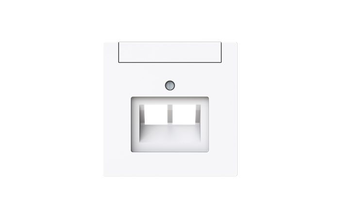 Dangtelis kompiuteriniam lizdui dvigubas RJ45 baltos spalvos 1803-02-44G-500 Busch-Art Linear - ABB