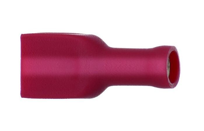 Antgalis izoliuotas pilnai 0.5-1mm2 raudonas (plokštieji lizdai 6.3x0.8) PFSHVI0510/6308 [100] - PROTEC