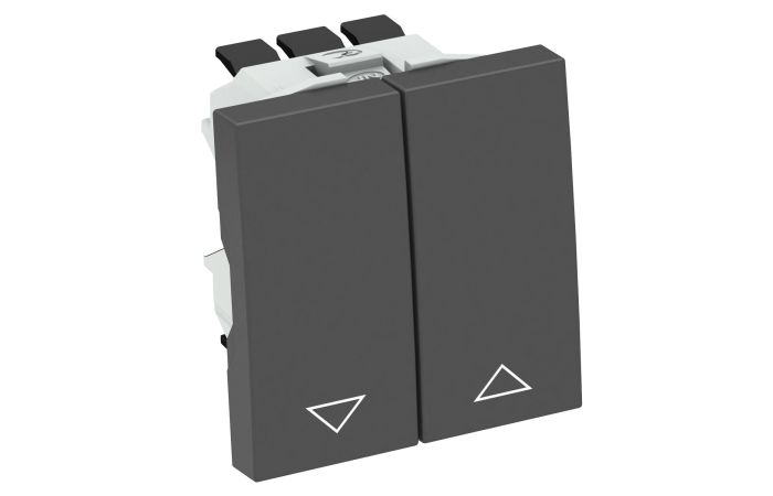 Žaliuzių jungiklis 10 A, 250 V Polikarbonatas juodai pilkas RAL 7021 RS-BS SWGR1 - OBO BETTERMANN (pavadinimas tikslinamas)