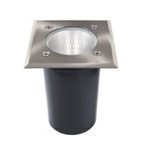Šviestuvas į/ž 1x9W E27 IP67 136x136mm H-156mm nerūdijančio plieno sidabrinės spalvos PHAKT - DEKO LIGHT