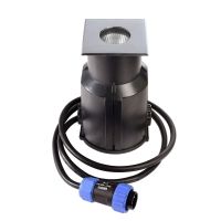 Šviestuvas į/ž LED 5.5W 24V IP67 3000K 330lm 70x70mm H-96mm nerūdijančio plieno sidabrinės spalvos su laidu 1m EASY COB III WW - DEKO LIGHT