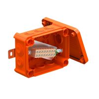 Dėžutė v/t [150x116x67] IP66 E30-E90 su gnybtais 9x4mm2 oranžinė be halogenų T100ED 4X8AD - OBO BETTERMANN