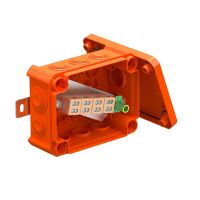 Dėžutė v/t [150x116x67] IP66 E30-E90 su gnybtais 5x6mm2 oranžinė be halogenų T100ED 06-2A - OBO BETTERMANN