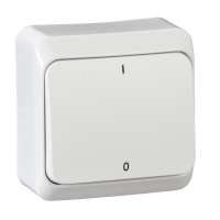 Jungiklis v/t viengubas 2 polių baltos spalvos 10A 250V AC Prima - SCHNEIDER ELECTRIC