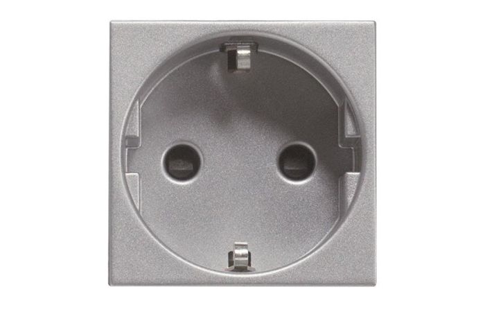 Lizdas p/t SCHUKO su apsauga nuo vaikų varžtiniai kontaktai sidabrinės spalvos 2 modulių 16A 250V N2288 PL Zenit - ABB