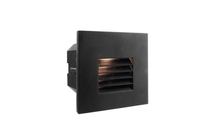 Dangtelis šviestuvui 100x100mm į sieną juodos spalvos su grotelių formos skyle LIGHT BASE II COB OUTDOOR - DEKO LIGHT