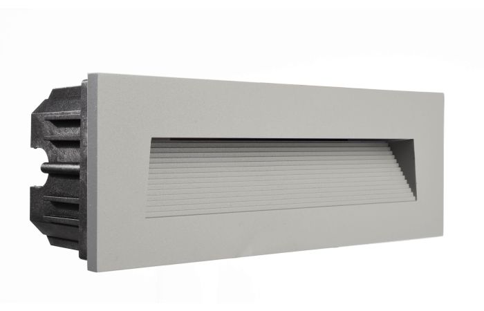 Dangtelis šviestuvui 250x90mm į sieną pilkos spalvos su laiptuota skyle LIGHT BASE III OUTDOOR - DEKO LIGHT