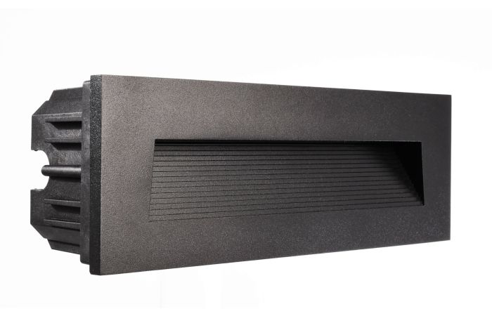 Dangtelis šviestuvui 250x90mm į sieną juodos spalvos su laiptuota skyle LIGHT BASE III OUTDOOR - DEKO LIGHT