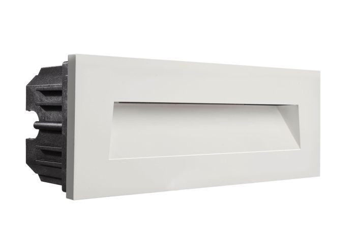 Dangtelis šviestuvui 250x90mm į sieną baltos spalvos su kampuota skyle LIGHT BASE III OUTDOOR - DEKO LIGHT