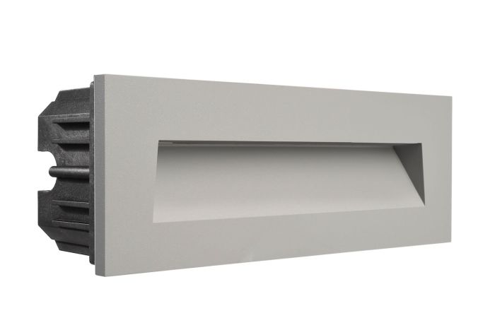 Dangtelis šviestuvui 250x90mm į sieną pilkos spalvos su kampuota skyle LIGHT BASE III OUTDOOR - DEKO LIGHT