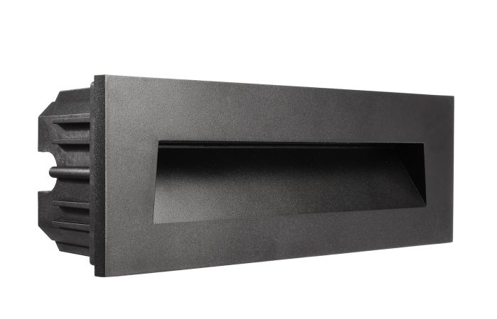 Dangtelis šviestuvui 250x90mm į sieną juodos spalvos su kampuota skyle LIGHT BASE III OUTDOOR - DEKO LIGHT