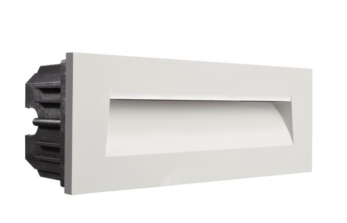 Dangtelis šviestuvui 250x90mm į sieną baltos spalvos su užapvalinta skyle LIGHT BASE III OUTDOOR - DEKO LIGHT