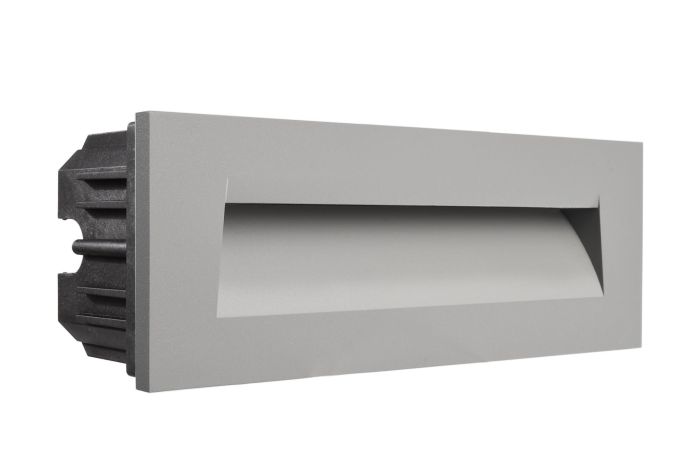 Dangtelis šviestuvui 250x90mm į sieną pilkos spalvos su užapvalinta skyle LIGHT BASE III OUTDOOR - DEKO LIGHT