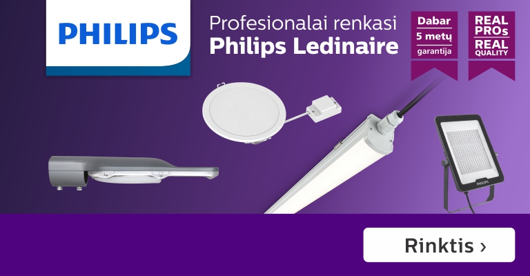 Philips Ledinaire šviestuvai su 5 metų garantija!
